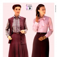 1980s fashion 1980-r0511-bow-tie-blouse-and-pencil-skirt-red0097