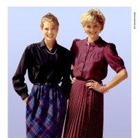 1980s fashion 1980-r0513-pleated-skirt-red0071